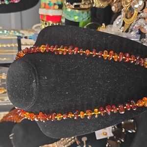 12 inch Amber Necklace hand knotted